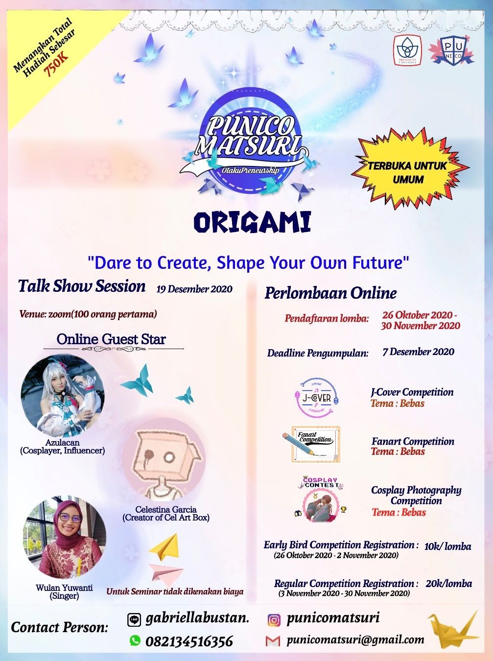 [Press Release] Gelorakan Antusiasme Terhadap Kebudayaan Jepang di Akhir Tahun, President University Nippon Community Selenggarakan PUNICO Online Matsuri 2020