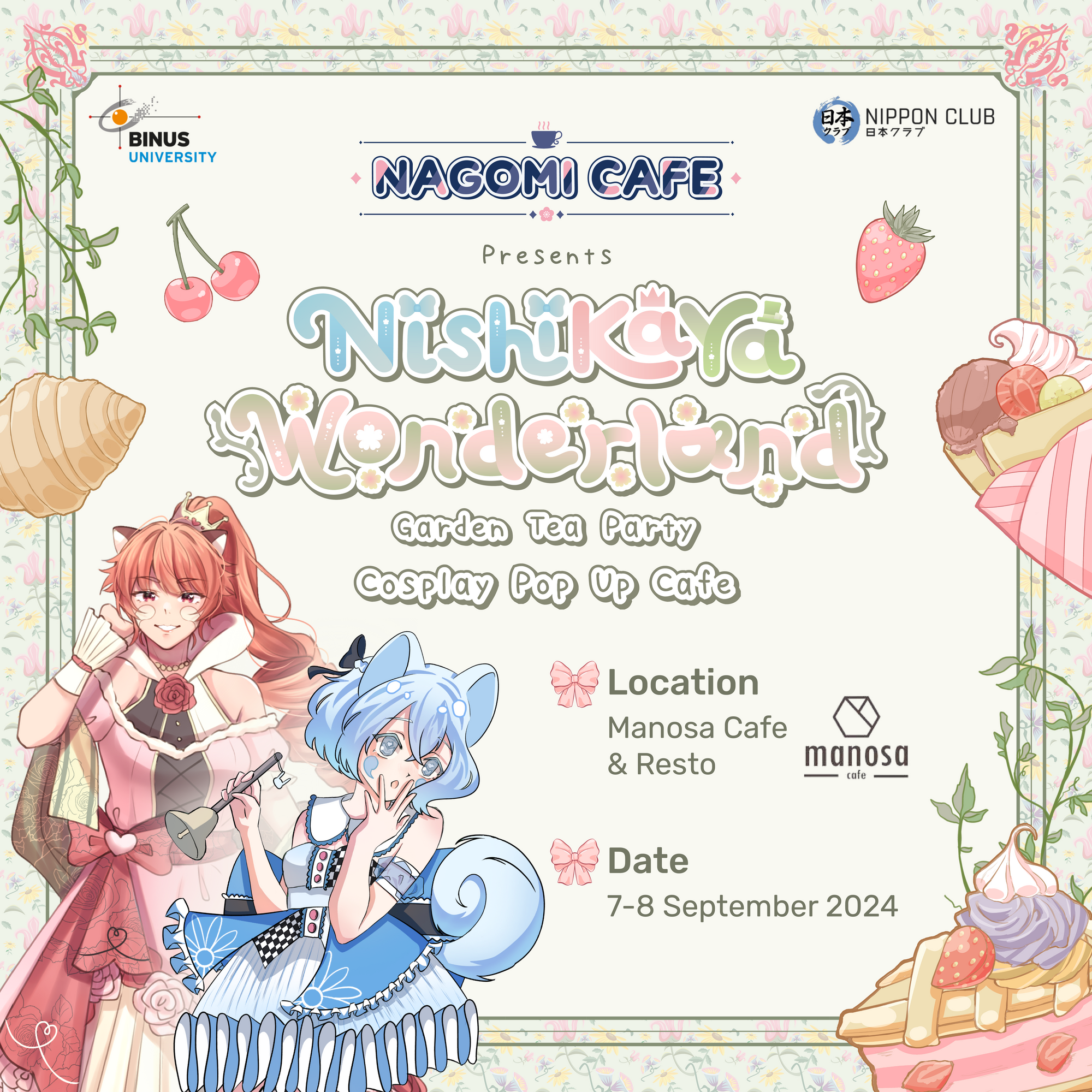 Irasshaimase, Goshujin-sama! Simaklah Jalannya Cosplay Pop up Cafe Nishikaya Wonderland!