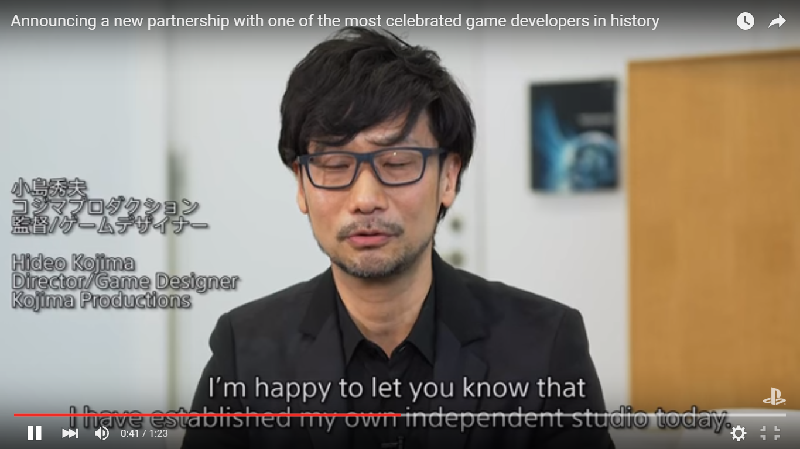 Hideo Kojima dan Sony akan Berkolaborasi dalam Game PS4