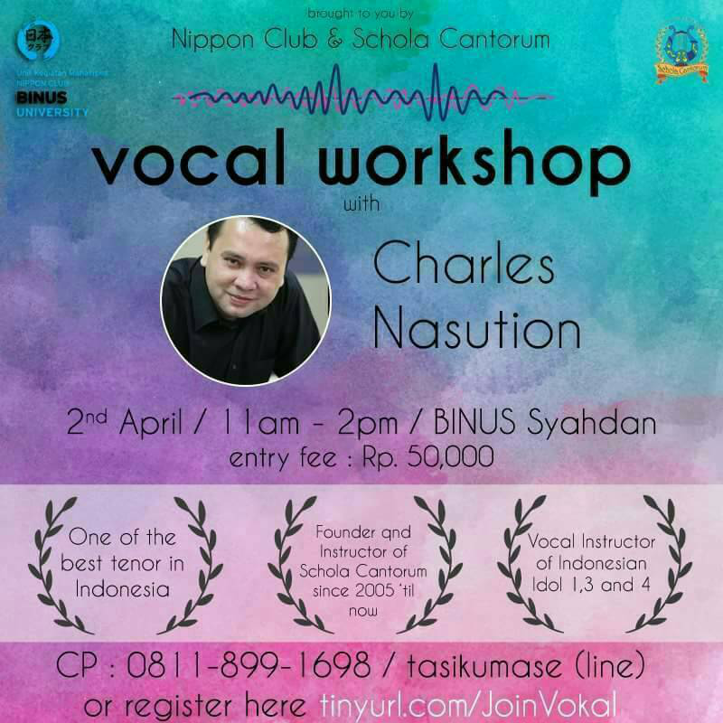 [NC Event] Saatnya Asah Bakat Vokalmu dalam "Vocal Workshop with Schola Cantorum"!!
