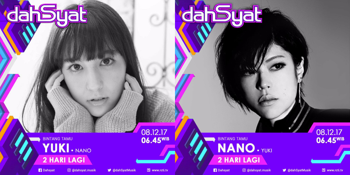 Saso Yuki dan nano akan Tampil Sebagai Bintang Tamu Dalam Acara dahSyat